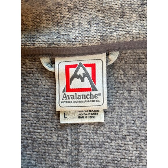 Avalanche Men's Fleece Size Large Gray Heathered Full Zip Pockets Adjustable Bot - Picture 6 of 10